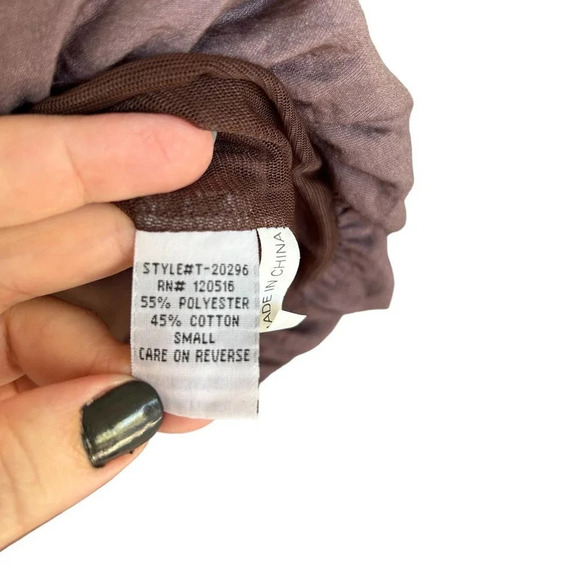 A Line Women's Brown Mini Sack Dress Cinched Bottom Size Small - Picture 6 of 9